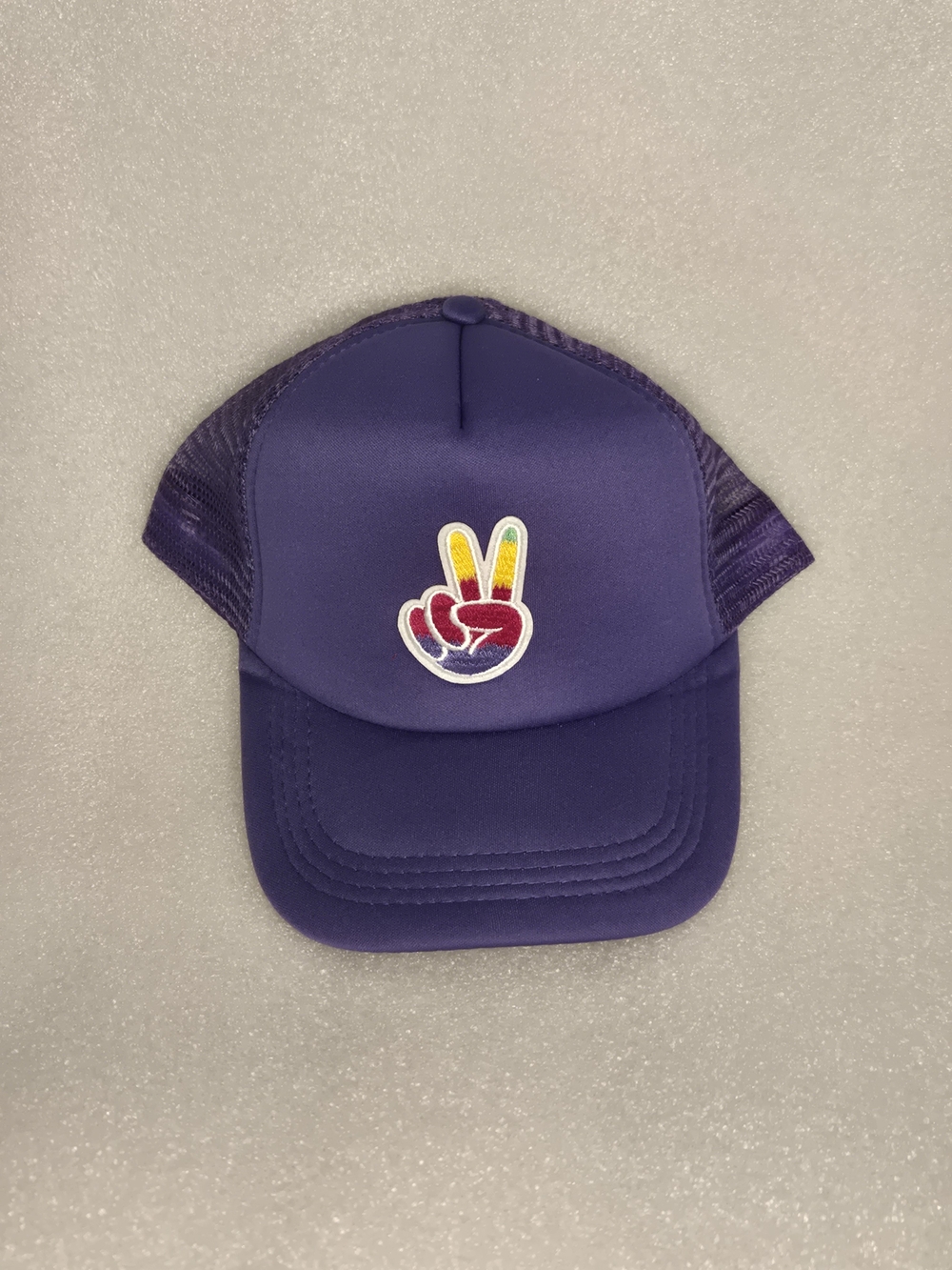 Unisex Adult Purple Peace Sign Trucker Hat